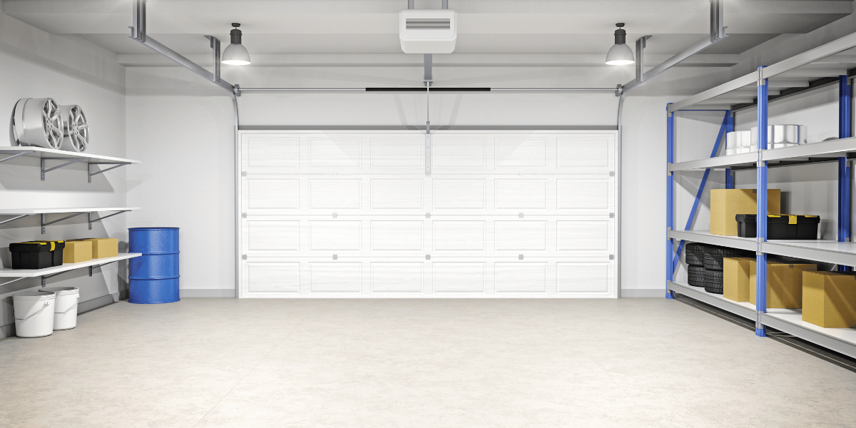 garage interior shot of garage door